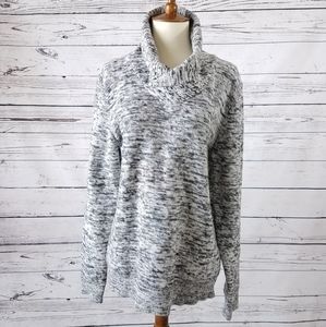 EXPRESS Speck Black White Cowl Neck Sweater Sz M